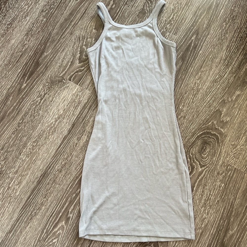 Princess Polly light grey ribbed mini dress